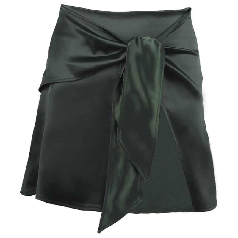 European Women's High Waist Slit Irregular Skirt