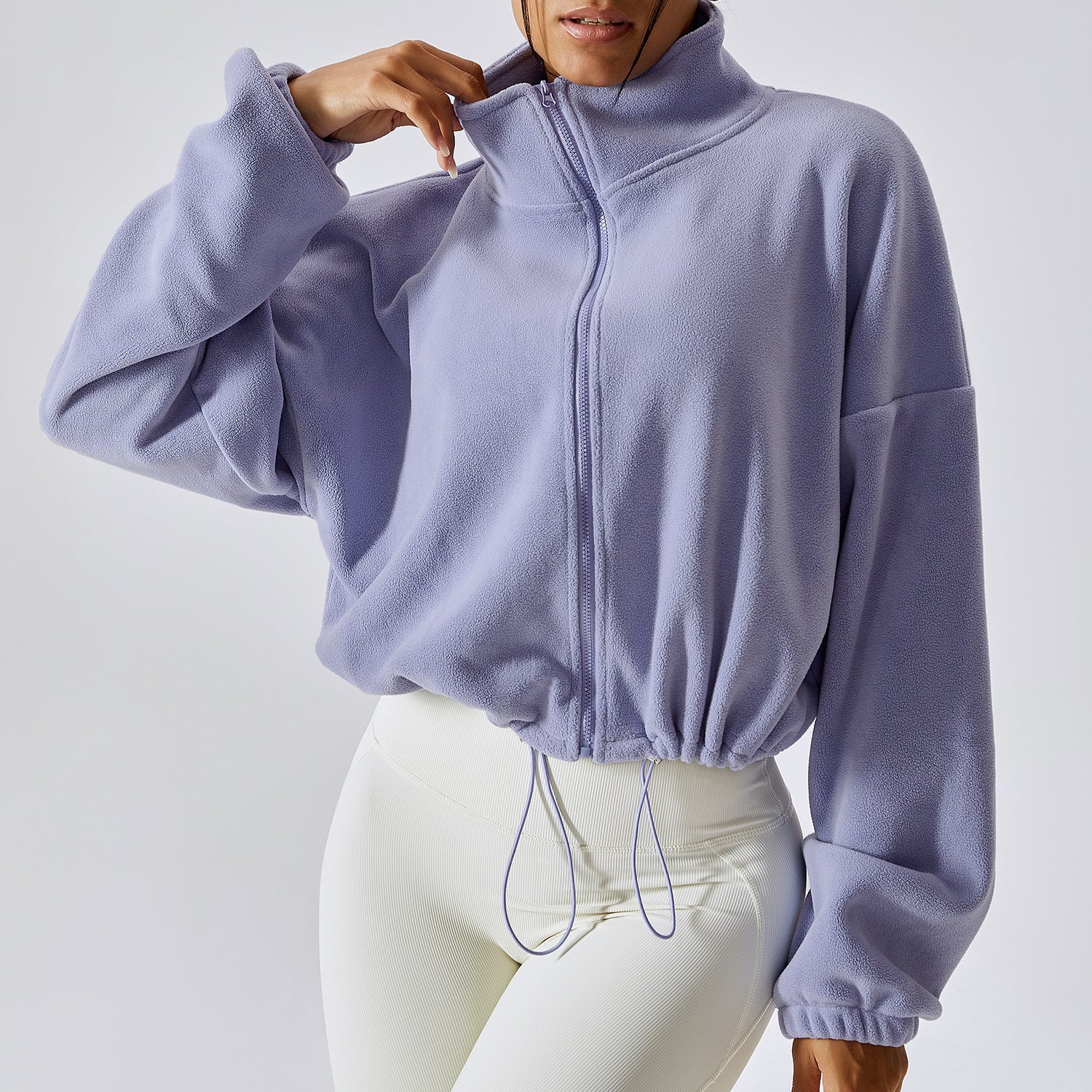 Women's Loose Stand Collar Cashmere Sports Coat