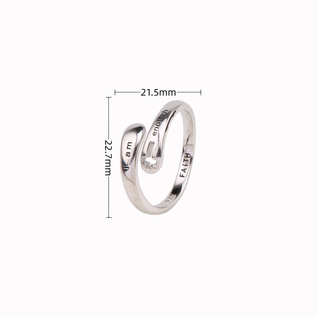 Trendy Temperament Hollow Cross Ring