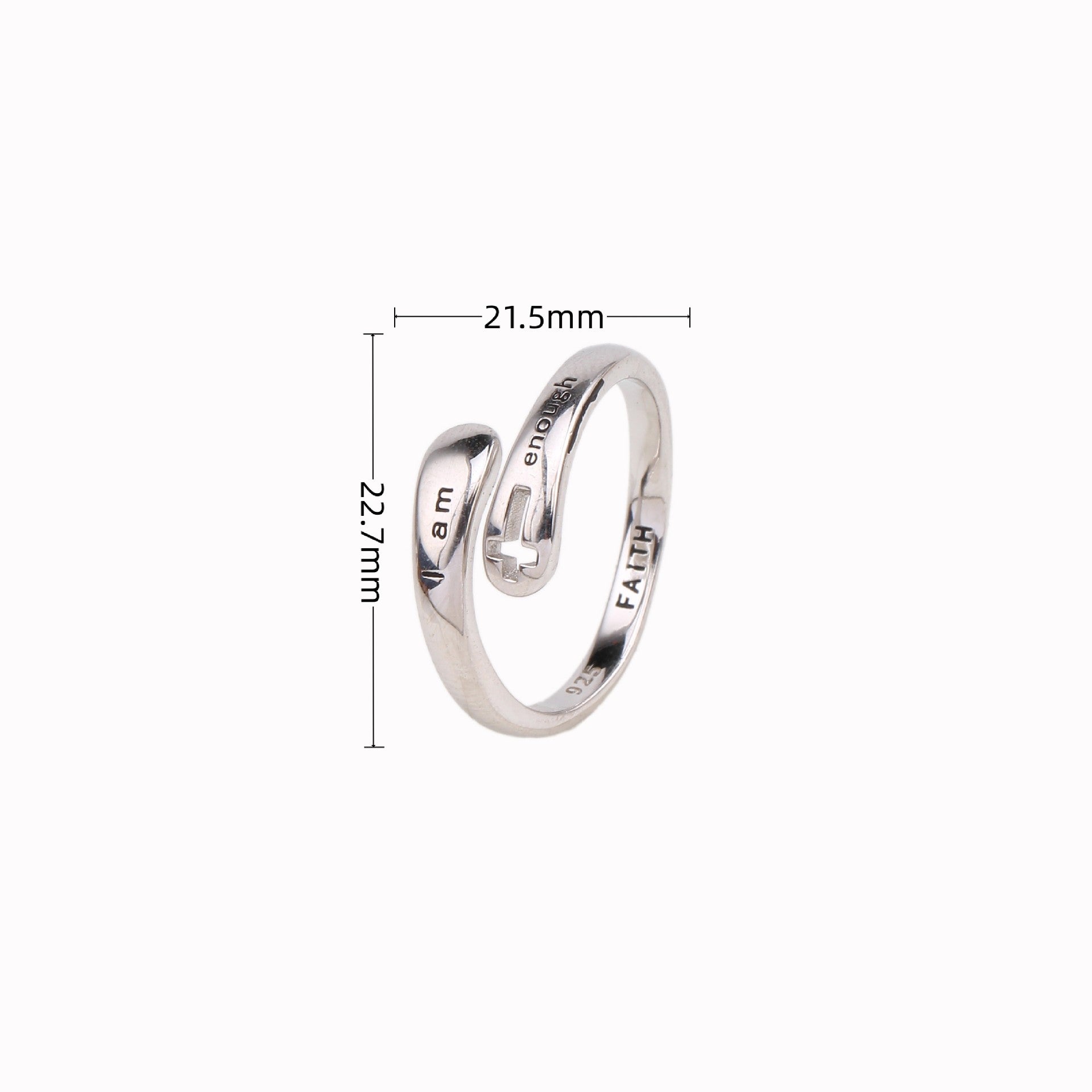 Trendy Temperament Hollow Cross Ring