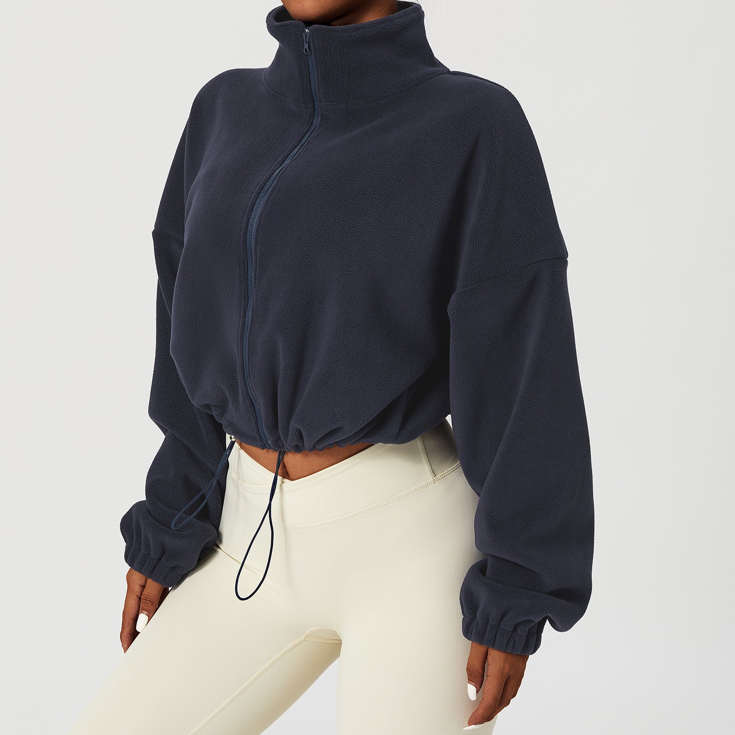 Women's Loose Stand Collar Cashmere Sports Coat