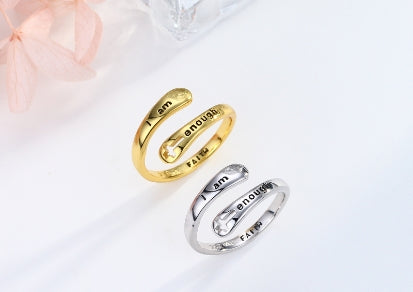 Trendy Temperament Hollow Cross Ring