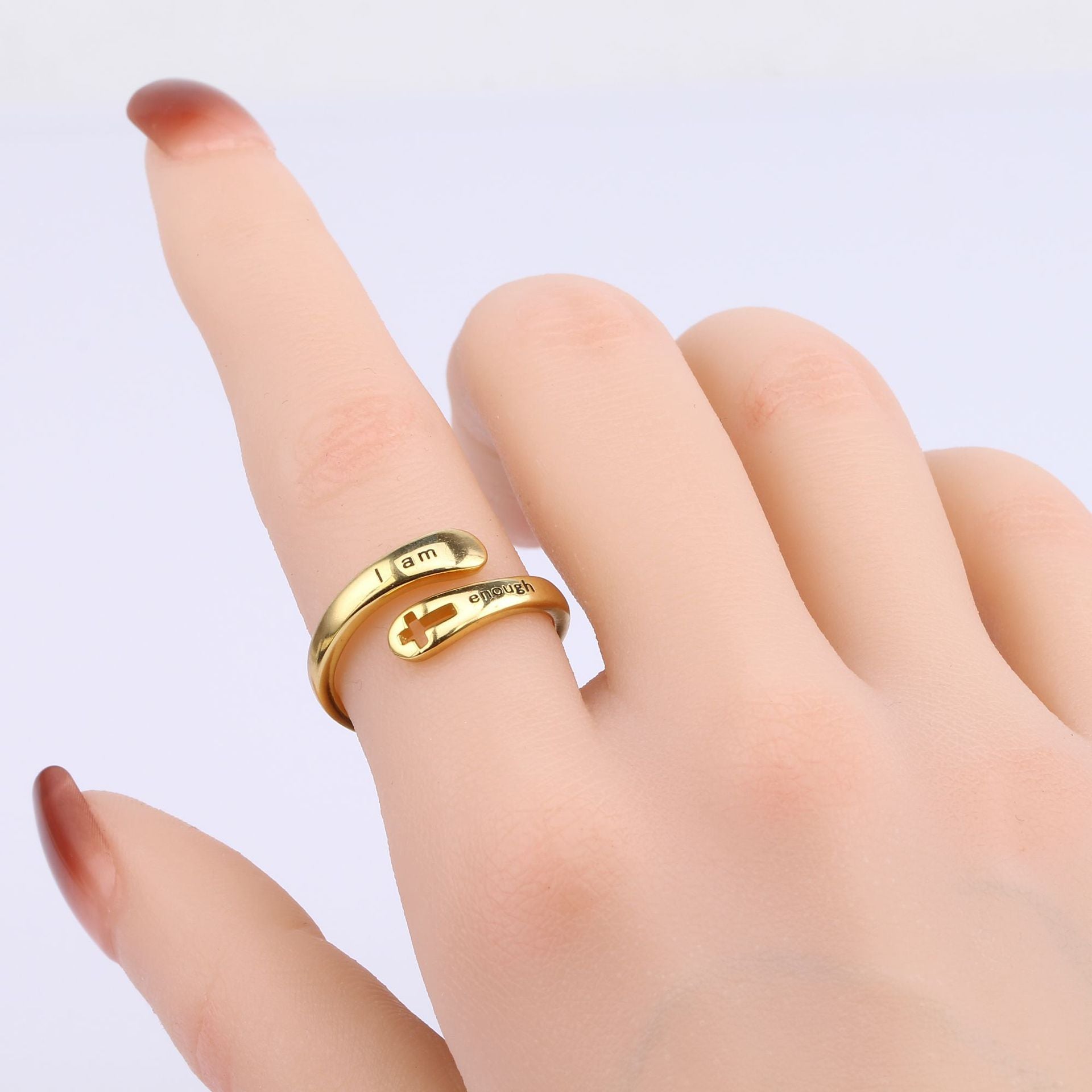 Trendy Temperament Hollow Cross Ring