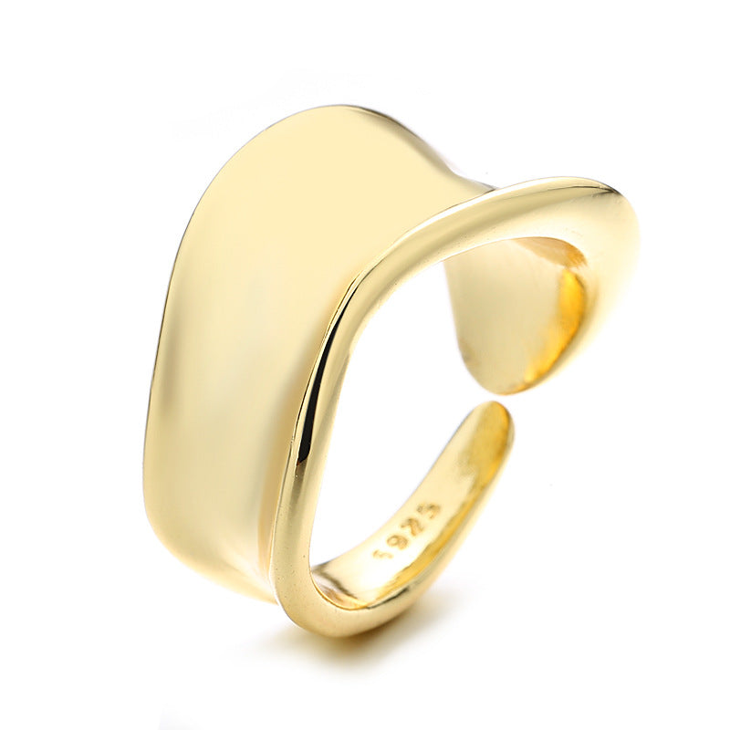 French Style Irregular Geometric Dented Ring