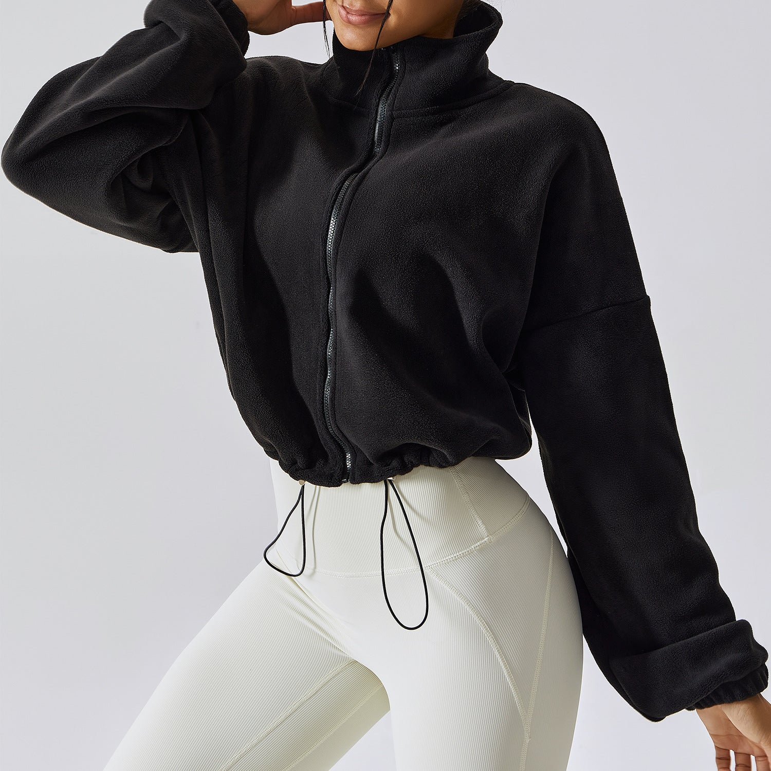 Women's Loose Stand Collar Cashmere Sports Coat